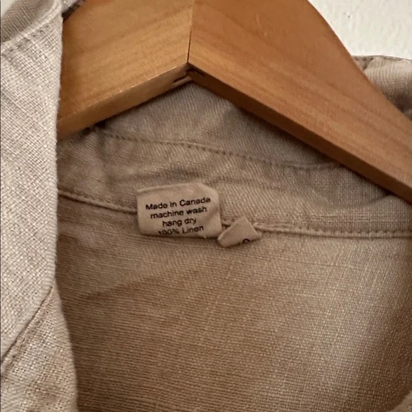 Shelter clothing linen button-down overdyed with tea size small - Picture 3 of 4